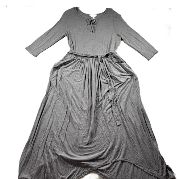 Matilda Jane Go West Maxi Dress Asymmetrical Hem Pockets Gray Size Small H311 - Picture 1 of 10